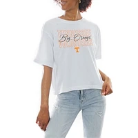 Women's Gameday Couture White Tennessee Volunteers Slogan Boxy Fit Cropped T-Shirt