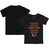 Youth Tiny Turnip Black Miami Hurricanes Stacked T-Shirt