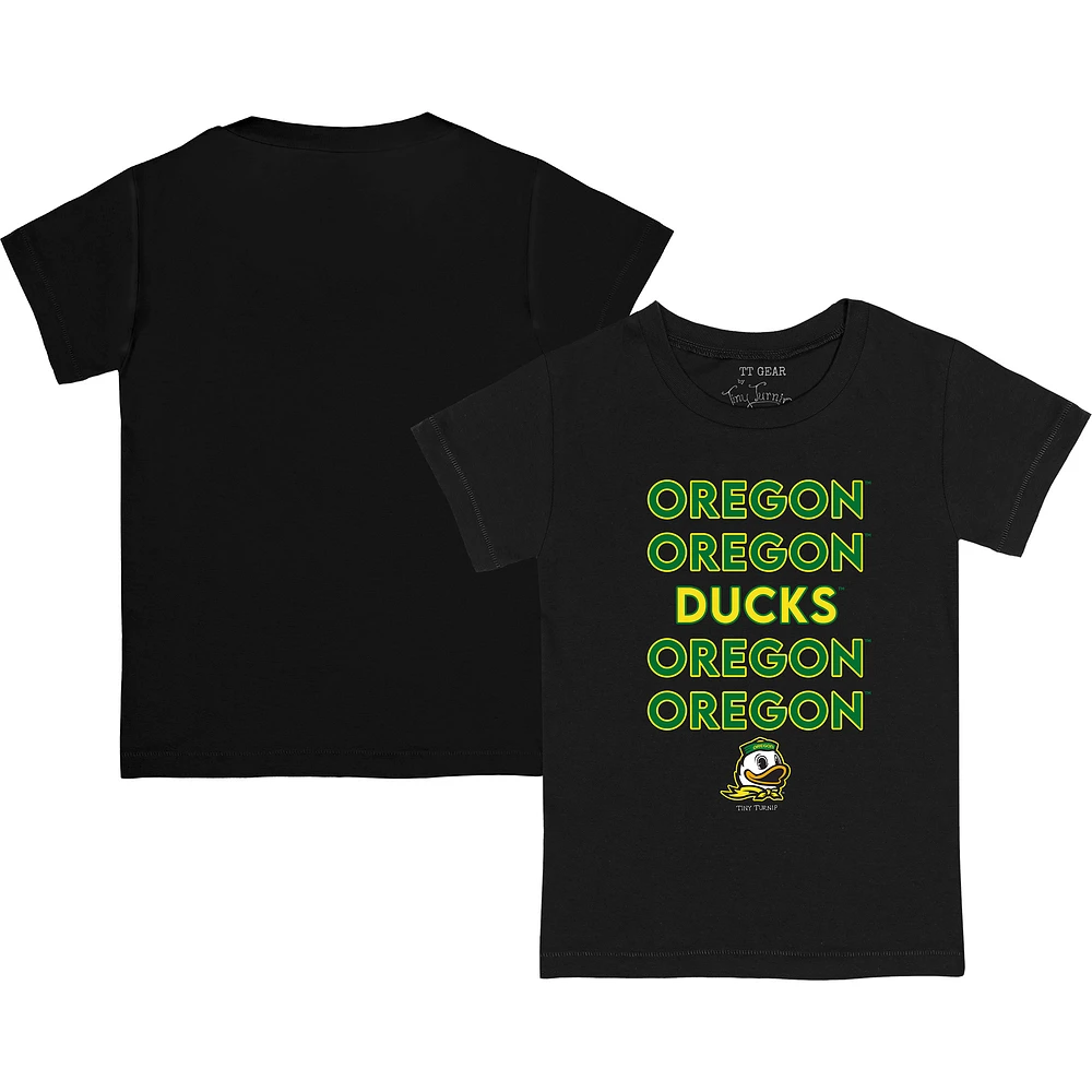 Youth Tiny Turnip Black Oregon Ducks Stacked T-Shirt