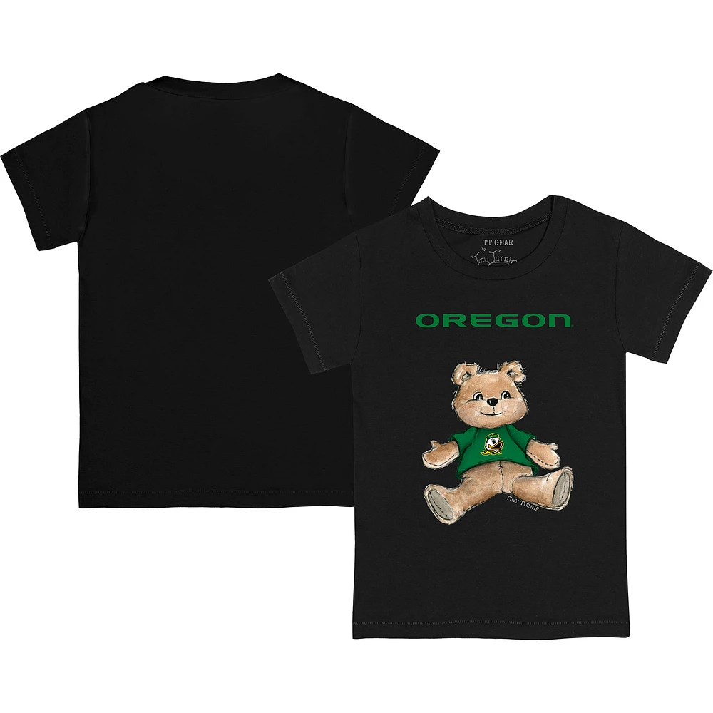 Youth Tiny Turnip Black Oregon Ducks Teddy Bear T-Shirt