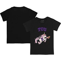 Youth Tiny Turnip Black TCU Horned Frogs Unicorn T-Shirt