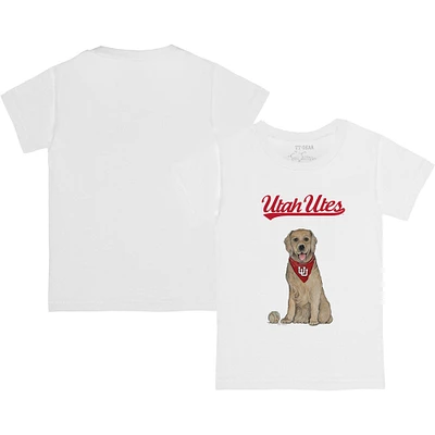 Youth Tiny Turnip White Utah Utes Golden Retriever T-Shirt