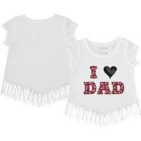 Girls Youth Tiny Turnip Utah Utes I Love Dad Fringed T-Shirt