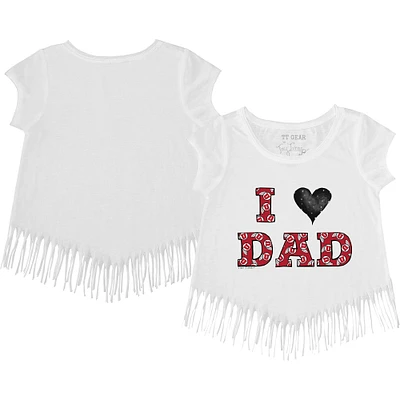 Girls Youth Tiny Turnip Utah Utes I Love Dad Fringed T-Shirt