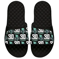 Youth ISlide Breanna Stewart Black New York Liberty Pattern Slide Sandals