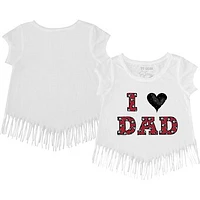 Toddler Tiny Turnip White Georgia Bulldogs I Love Dad Fringe T-Shirt