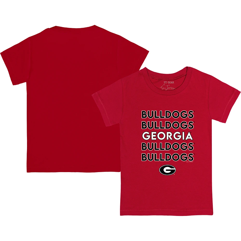 Toddler Tiny Turnip Red Georgia Bulldogs Stacked T-Shirt