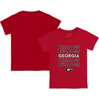 Toddler Tiny Turnip Red Georgia Bulldogs Stacked  T-Shirt