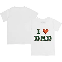 Toddler Tiny Turnip White Miami Hurricanes I Love Dad  T-Shirt