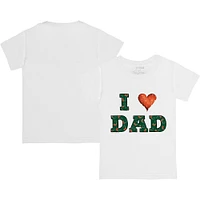 Toddler Tiny Turnip White Miami Hurricanes I Love Dad  T-Shirt