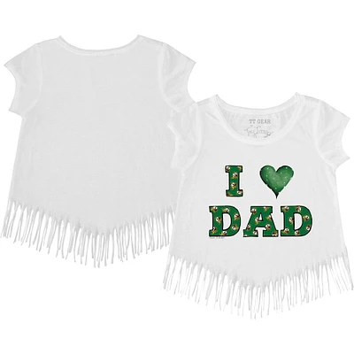 Toddler Tiny Turnip White Oregon Ducks I Love Dad Fringe T-Shirt