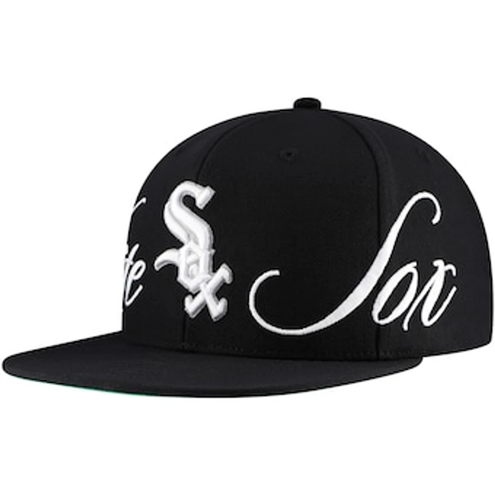 Men's Mitchell & Ness Black Chicago White Sox Just Don x MLB Lux Script Snapback Hat