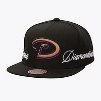 Men's Mitchell & Ness Black Arizona Diamondbacks Just Don x MLB Lux Script Snapback Hat