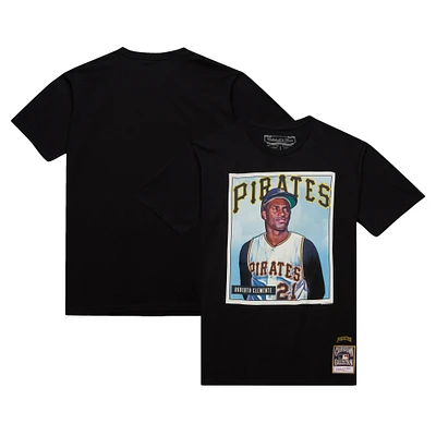 Men's Mitchell & Ness Roberto Clemente Black Pittsburgh Pirates Cooperstown Collection Collectors Connection T-Shirt