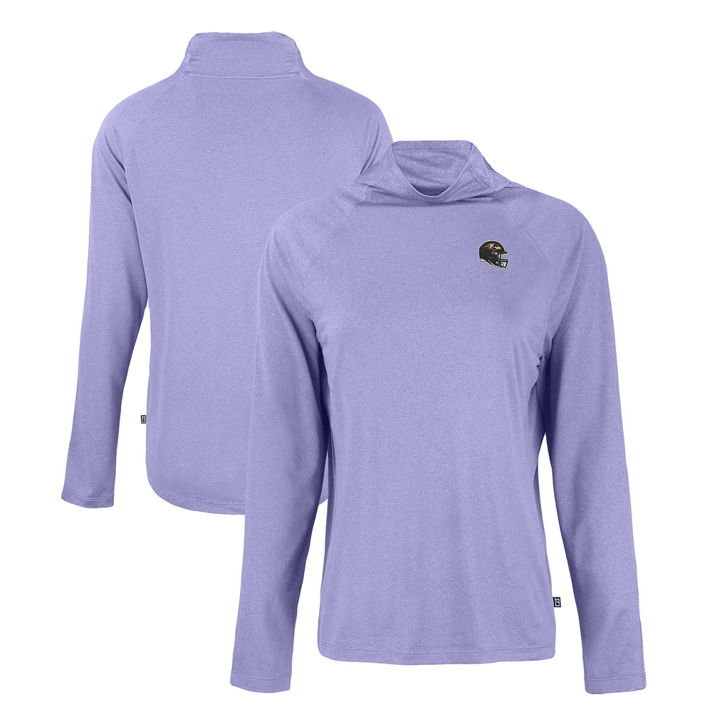 Women's Cutter & Buck Lavender Baltimore Ravens Coastline Epic Comfort Eco Recycled Funnel Neck Raglan Pullover Sweatshirt