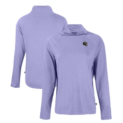 Women's Cutter & Buck Lavender Baltimore Ravens Coastline Epic Comfort Eco Recycled Funnel Neck Raglan Pullover Sweatshirt