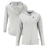 Women's Cutter & Buck Gray Indianapolis Colts Coastline Epic Comfort Eco Recycled Raglan Pullover Hoodie