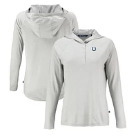 Women's Cutter & Buck Gray Indianapolis Colts Coastline Epic Comfort Eco Recycled Raglan Pullover Hoodie