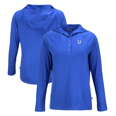 Women's Cutter & Buck Indianapolis Colts Coastline Epic Comfort Eco Recycled Raglan Pullover Hoodie