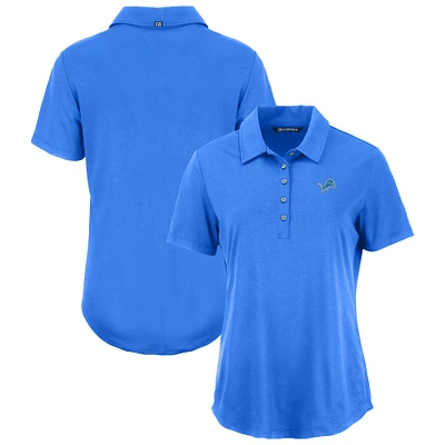 Women's Cutter & Buck Blue Detroit Lions Coastline Epic Comfort Eco Recycled Polo