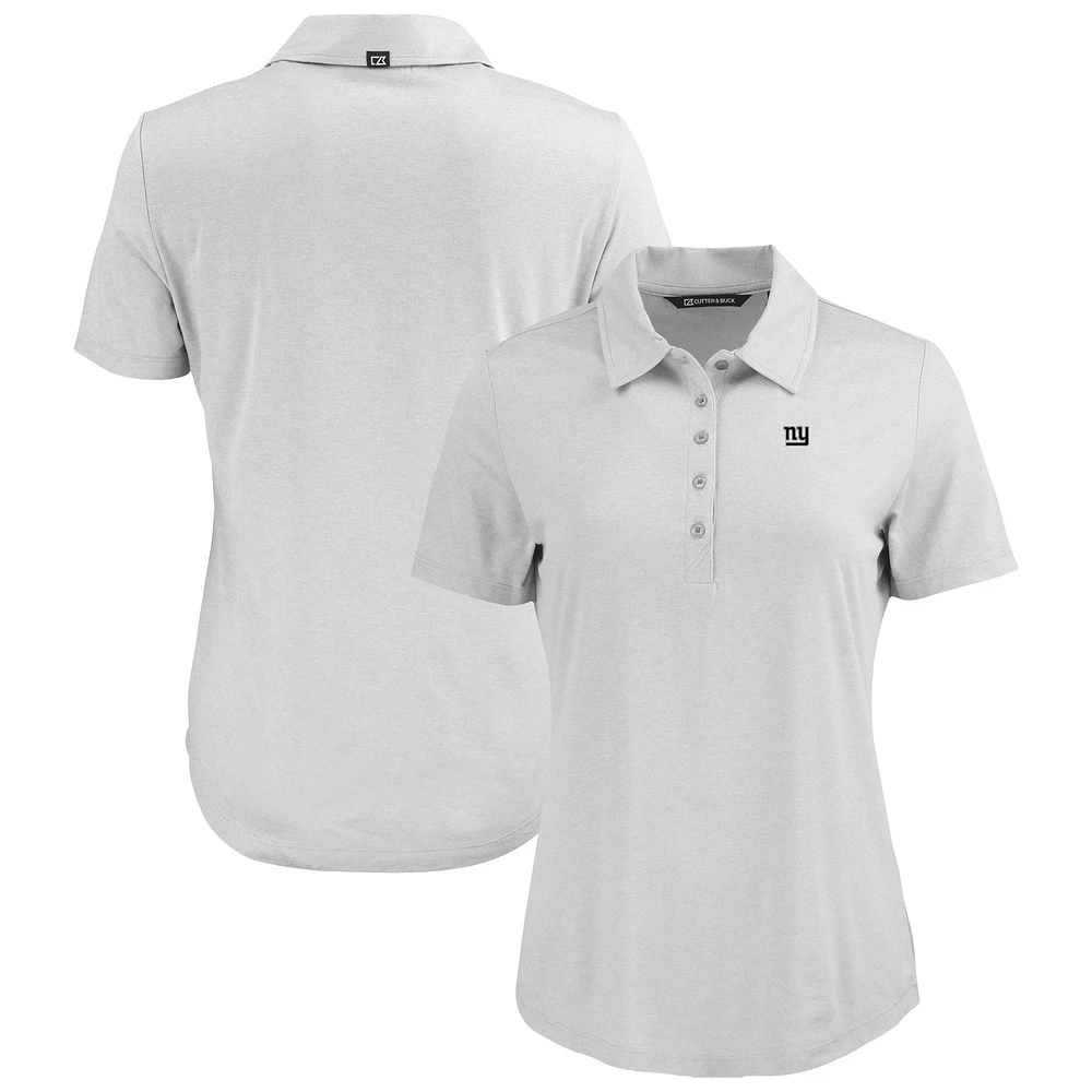 Women's Cutter & Buck Gray New York Giants Coastline Epic Comfort Eco Recycled Polo