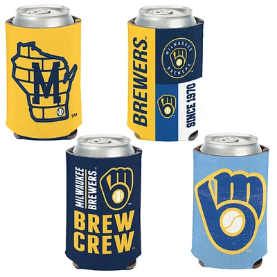 WinCraft Milwaukee Brewers 4-Pack 12oz. Can Cooler Set