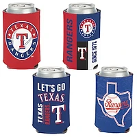 WinCraft Texas Rangers 4-Pack 12oz. Can Cooler Set