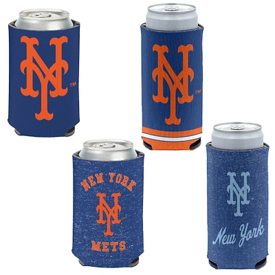 WinCraft New York Mets Slim & 12oz. Can Cooler 4-Pack Set