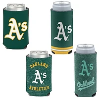 WinCraft Oakland Athletics Slim & 12oz. Can Cooler 4-Pack Set