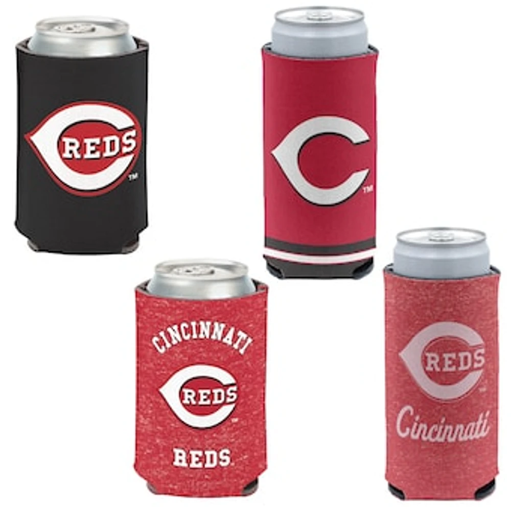 WinCraft Cincinnati Reds Slim & 12oz. Can Cooler 4-Pack Set