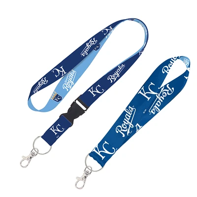 WinCraft Kansas City Royals 2-Pack Lanyard with Detachable Buckle & Key Strap Set