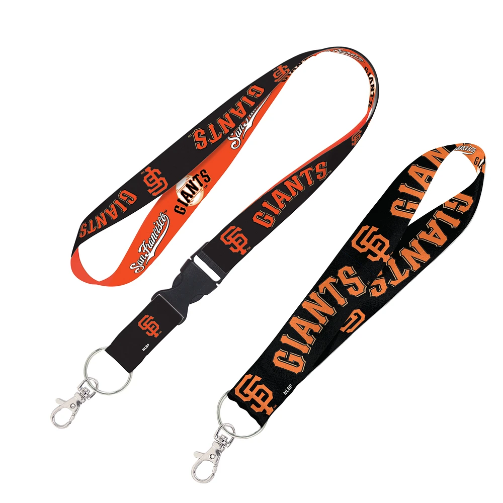 WinCraft San Francisco Giants 2-Pack Lanyard with Detachable Buckle & Key Strap Set