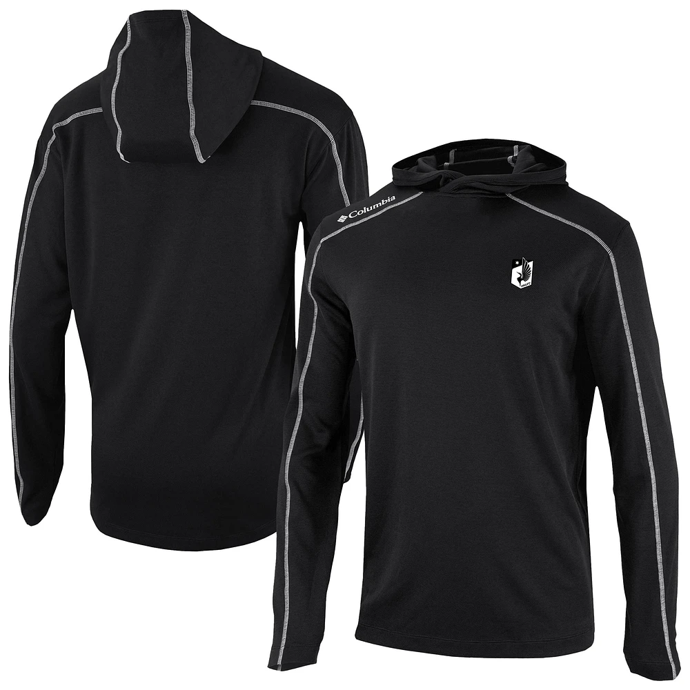Men's Columbia Black Minnesota United FC Omni-Wick Shotgun Pullover Hoodie