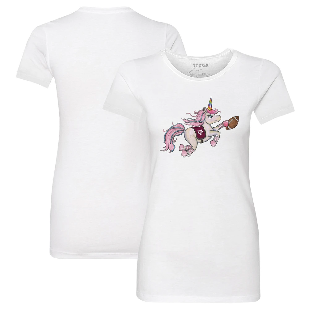 Women's Tiny Turnip White Texas A&M Aggies Unicorn T-Shirt