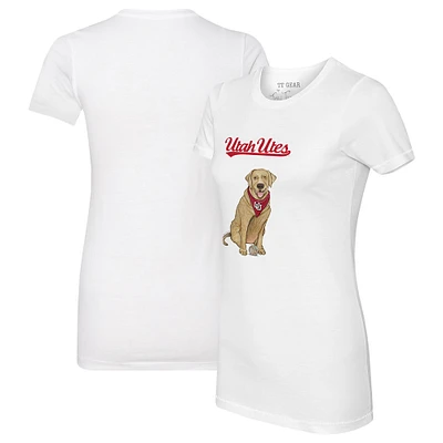 Women's Tiny Turnip White Utah Utes Yellow Labrador Retriever T-Shirt