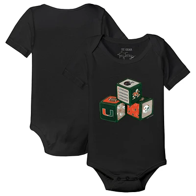 Infant Tiny Turnip Black Miami Hurricanes Blocks Bodysuit