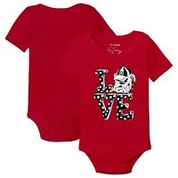 Infant Tiny Turnip Red Georgia Bulldogs Love Bodysuit