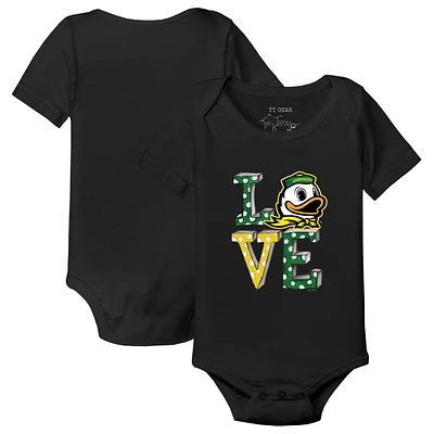 Infant Tiny Turnip Black Oregon Ducks Love Bodysuit