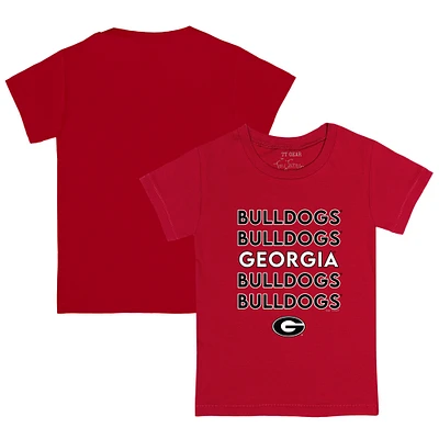 Infant Tiny Turnip Red Georgia Bulldogs Stacked T-Shirt