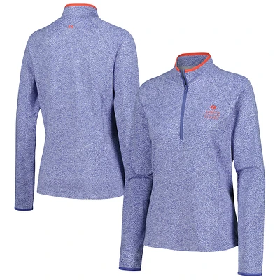 Women's Under Armour Purple The Zurich Classic Tee To Green Shellrix Raglan Quarter-Zip Top