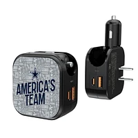 Keyscaper Black Dallas Cowboys 2-In-1 USB A/C Charger