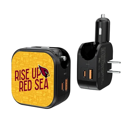 Keyscaper Black Arizona Cardinals 2-In-1 USB A/C Charger