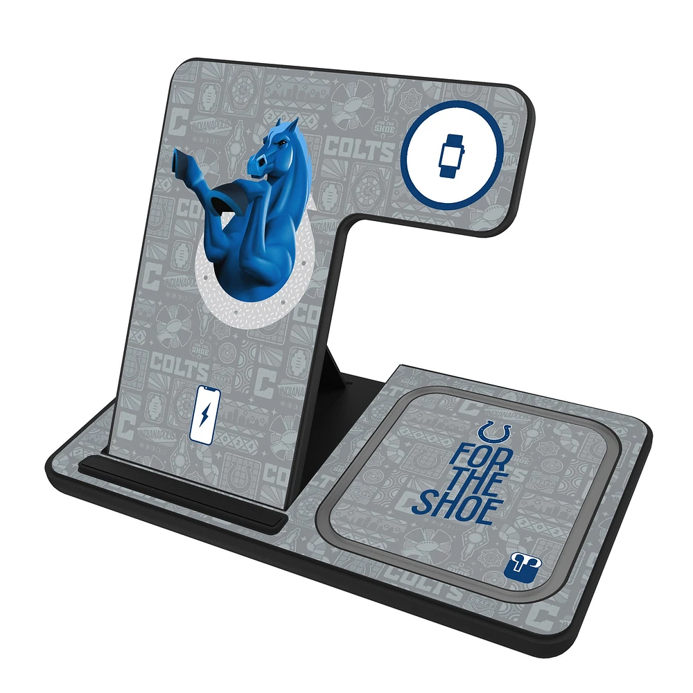 Keyscaper Black Indianapolis Colts 3-in-1 Charging Station