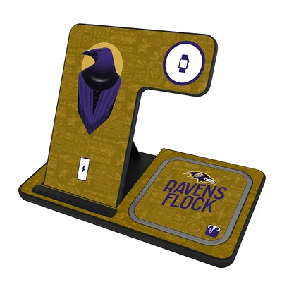 Keyscaper Black Baltimore Ravens 3-in-1 Charging Station