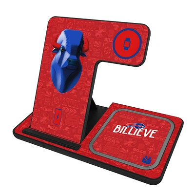 Keyscaper Black Buffalo Bills 3-in-1 Charging Station