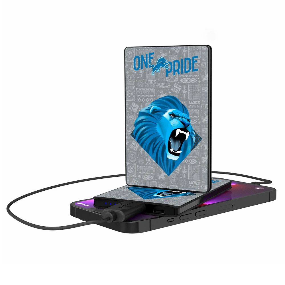 Keyscaper Black Detroit Lions 2500 mAh Illustrated Credit Card Powerbank