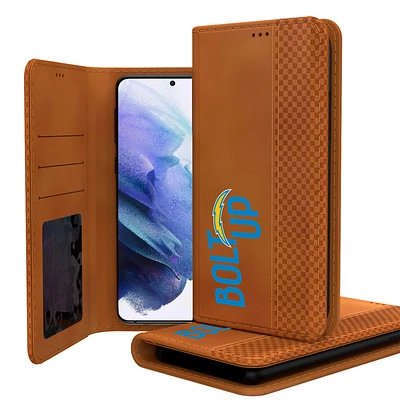 Keyscaper Brown Los Angeles Chargers Galaxy Folio Case