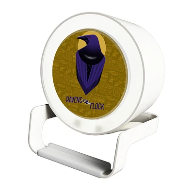 Keyscaper White Baltimore Ravens Night Light Charger with Bluetooth Speaker