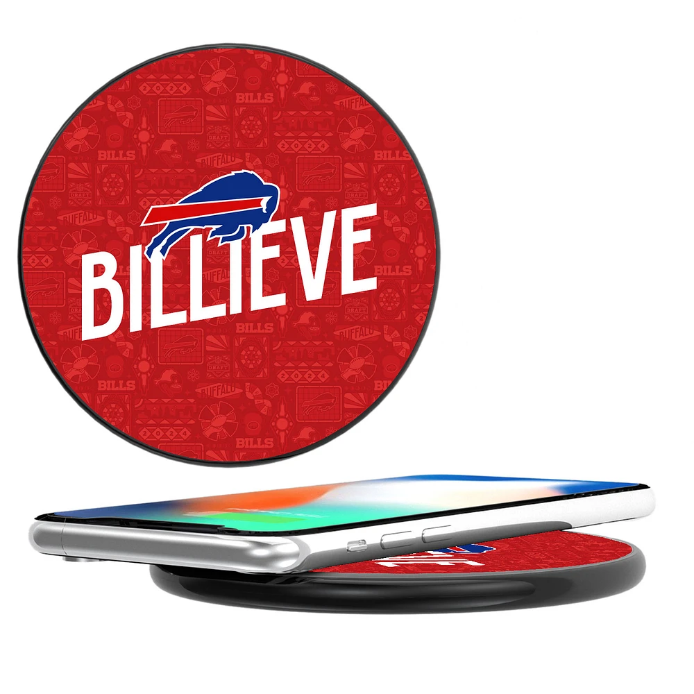Keyscaper Black Buffalo Bills Illustrated Wireless Charger