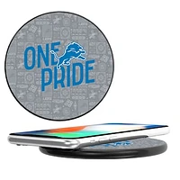 Keyscaper Black Detroit Lions Illustrated Wireless Charger